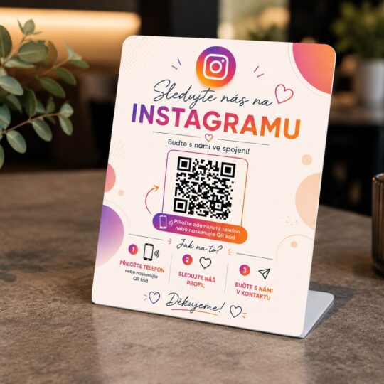 Bílý stojánek Instagram